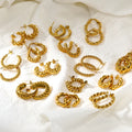 Stainless Steel Chunky Hoop Earrings Jewelry for Women 18K Gold Plated Huggie Chunky Statement Earrings