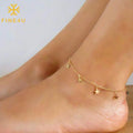 Girls Fashion Jewelry Stainless Steel Pentagram Star Pendant Tarnish Waterproof Anklets for Women