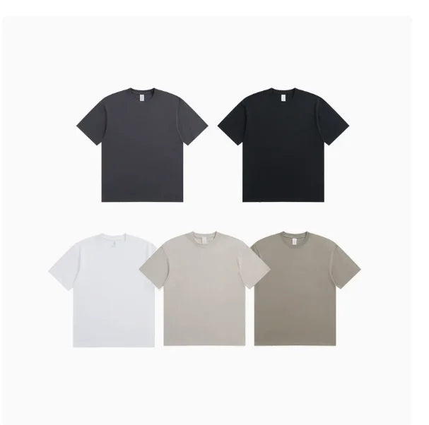 American Style Retro Printed Breathable Short Sleeved T-shirt 100% Cotton Sporty Top for Men's European and American Customers