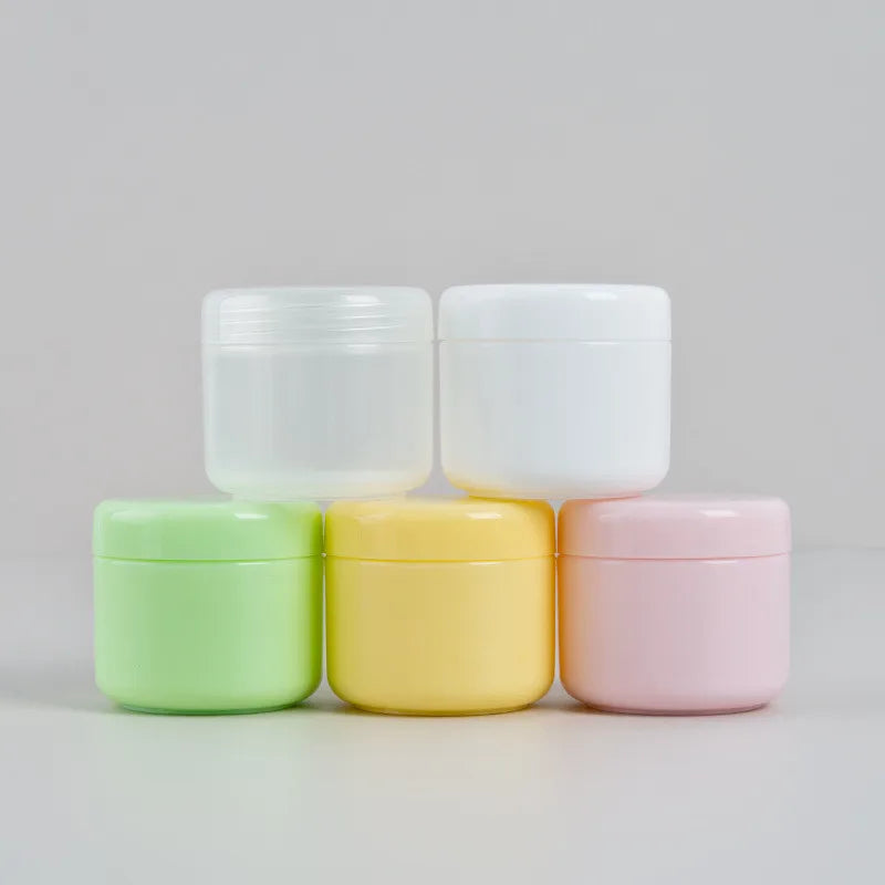 50G Candy Color Plastic Cosmetic Mask Cream Jars With Plastic Liner Cosmetic Cream Pot Container Makeup Eye Shadow Nail