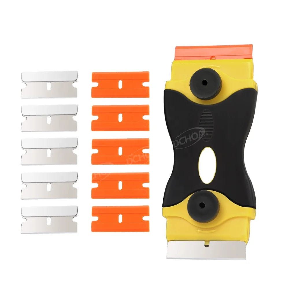 DCHOA Double Sides Plastic Razor Blade Scraper Glass Cleaning Blade Glue Remove Tools