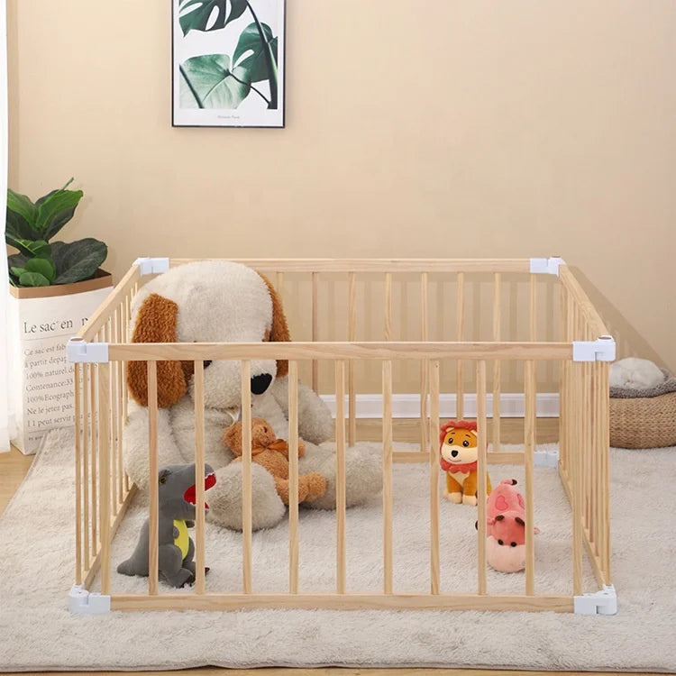 Modern Wooden Baby Fence Playpen Infants and Safety Play Center for Toddlers Equipamiento Guarderia Corral Para Bebe