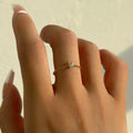 2024 Dazan New Ins Trendy 18k Gold Plated Stainless Steel Tarnish Free Minimalist Cnc 5a White Zircon Twist Ring for Women