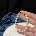 18cm Long Green Treasure Snake King Clasp Bracelet 7-8mm Natural Freshwater Potato Pearl Bracelet with Customizable Length