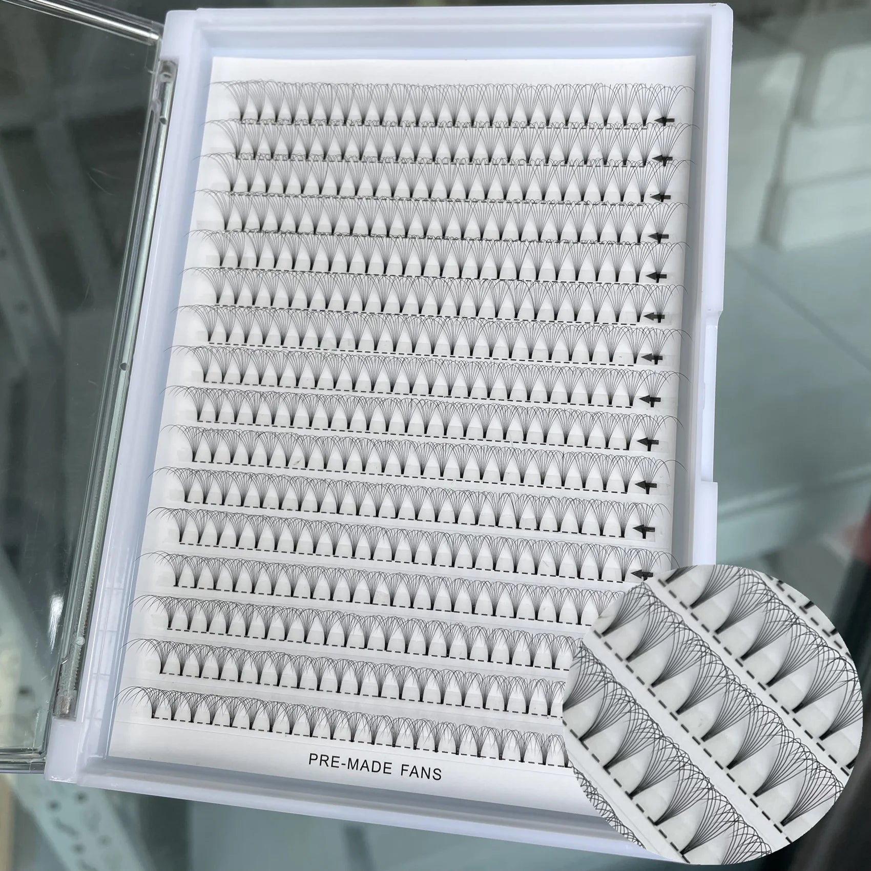 Custom Private Label Pre Made Volume Fans Eyelashes XXL Trays 3d 4d 5d 6d 7d 8d 10d Premade Fans Eyelash Extensions