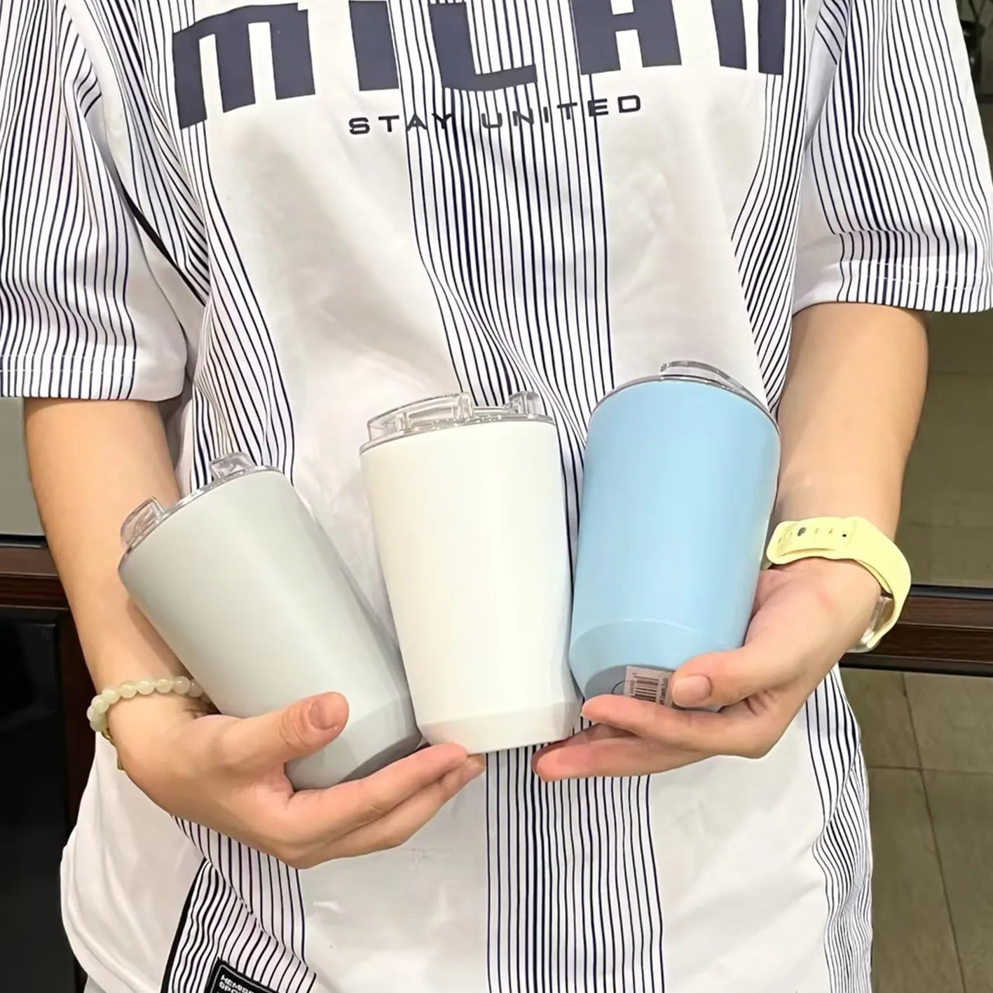 12oz Coffee Thermos Cup 8oz 304 Stainless Steel Portable Office 16oz Car Water Cup Simple Business Gift Water Cup Travel Mugs