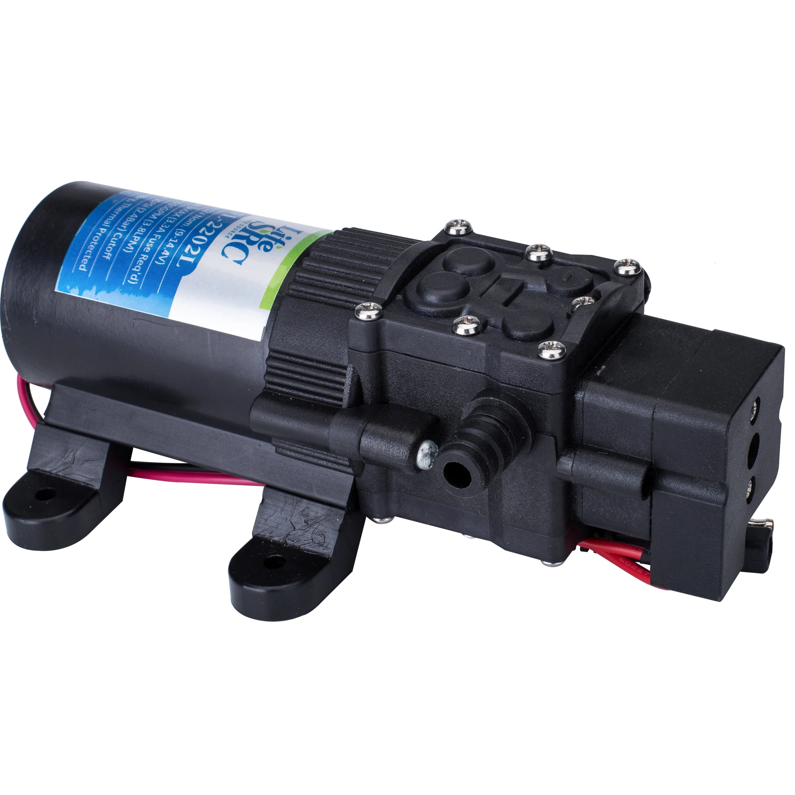 LifeSRC 12V & 24V DC 1.2 GPM 35 PSI Diaphragm Water Pressure Pump for Caravan/RV/Boat/Marine/Fishing Boat