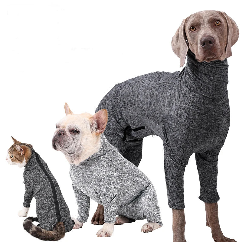 Great Quality Polyester Fabric Pet Bodysuit Prevent Hair Shedding Soft Breathable Cat Dog Recovery Bodysuit