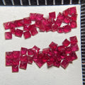 HQ GEMS a Quality Princess Cut 2X2mm 100% Africa Natural Original Pigeon Blood Red Ruby Stone Price Per Carat