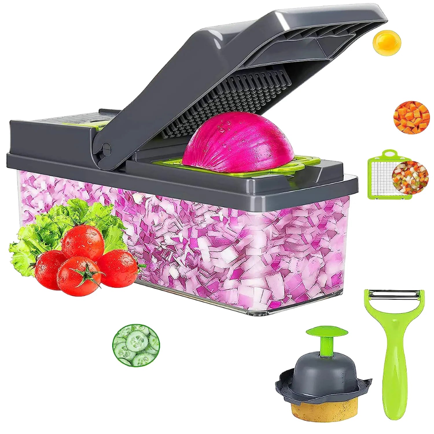Potato Onion Fruit and Vegetable Slicer Shredder Multifunctional Vegetable Chopper Dicing Machine Onion Cutter for Home
