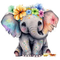 Cartoon Elephant Crystal Art Wall Hanging Kit DIY Diamond Dots Puzzles Handpainted Fabric for European Style Home Decor