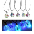 Girlfriends Gifts Trends Accessories Glass Pendant Necklace Beautiful Multicolor Glowing Dried Flowers Necklace Gifts for Women