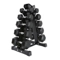 Wholesale Durable 150LB Rubber Hex Dumbbell Set Free Weights with 5-Layer Dumbbell Rack
