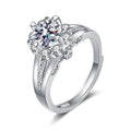 Luxury Silver Plated Wedding Ring For Women 18K Gold Crown Moissanite Diamond Zircon Ring Engagement Finger Ring