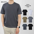 ODM/OEM Men's Casual Short Sleeve Cotton Silk Linen Knitted Regular Fit O-Neck Pullover T-Shirt Cool Design Anti-Wrinkle