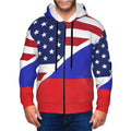 Fitspi Wholesale Custom Usa Vs Russia National Flag Hoodies Fleece Long Sleeve Pullover Sweatshirt
