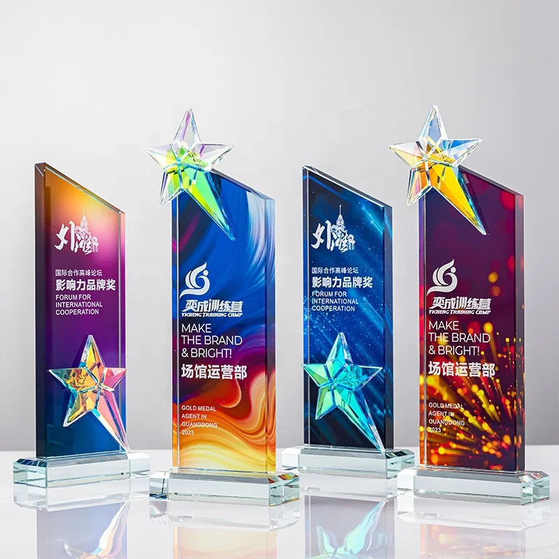 Various New Customized Crystal Music Trophies Outstanding Employee Award Collection Personalized Company Tradeshow Giveaways