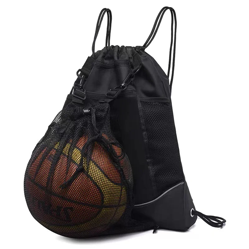 Factory Wholesale Single Shoulder Waterproof Large Capacity Basketball Football Rugby Volleyball Sports Bag with String Closure