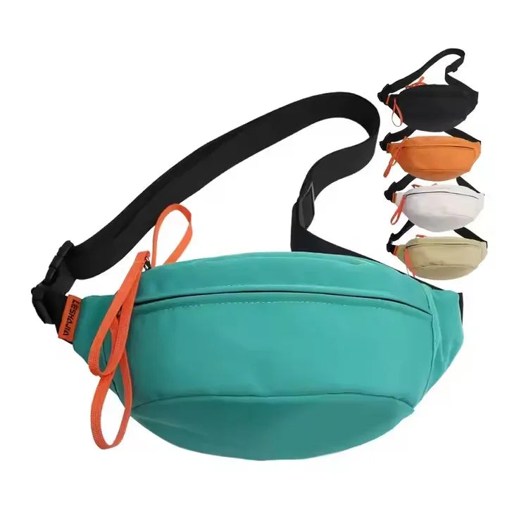 2026 New Wholesale Fashion Men's Custom Waterproof Zipper Crossbody Messenger Bag Waist Bags
