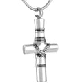JESUS Cross Cremation Urn Ashes Keepsake Pendant Stainless Steel Cross Ribbon Memorial Jewelry Necklace Ash Holder Urn Cremation