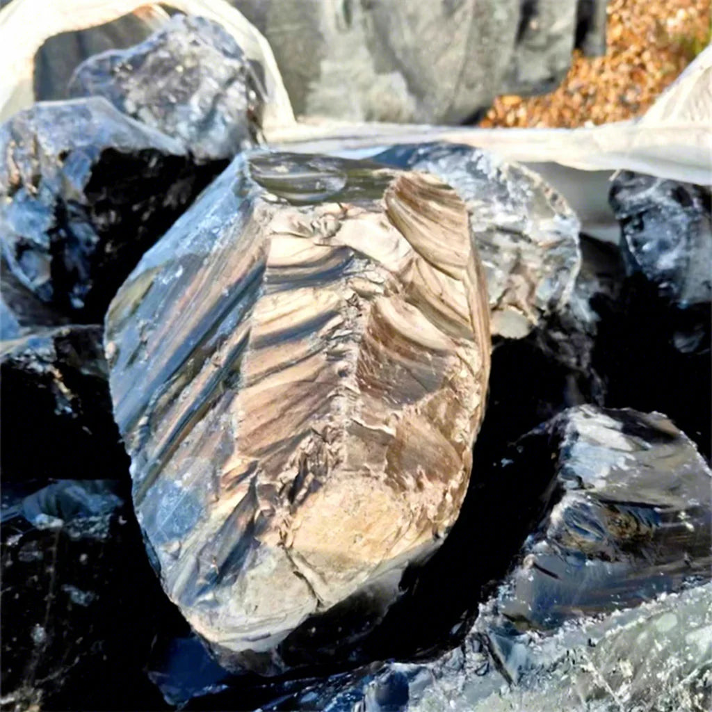 Wholesale Large Raw Crystals Healing Stones Natur Silver Sheen Black Obsidian Crystal Rough Gemstone for Sale
