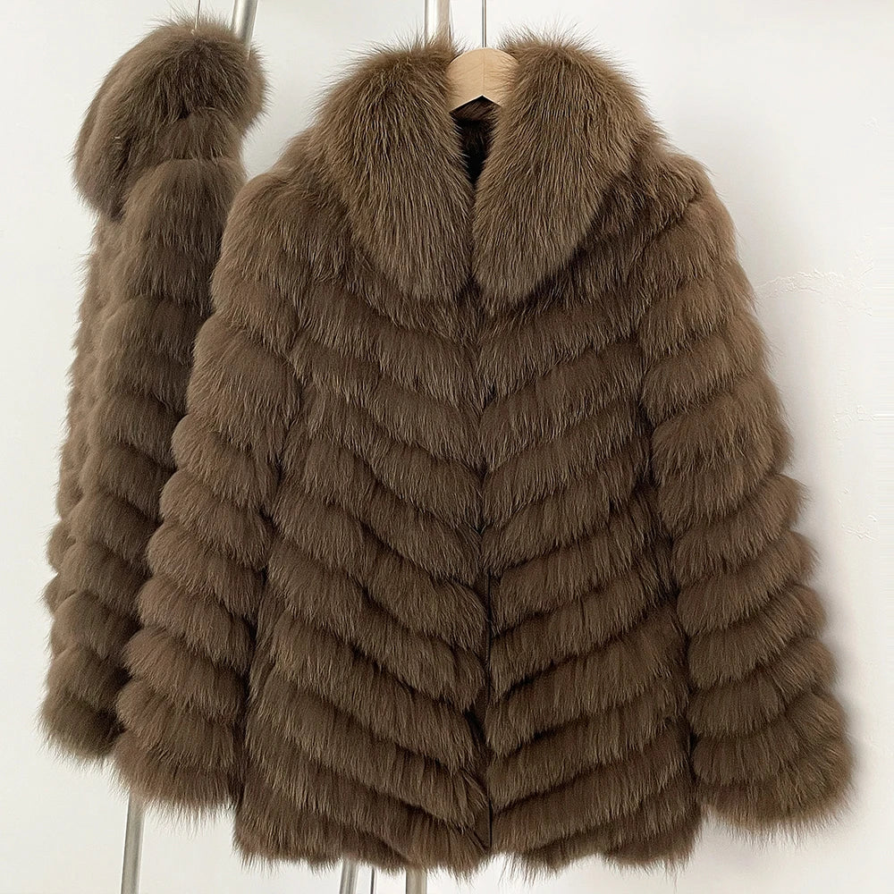 OFTBUY Brazil Hot Sale Real Fox Fur Coat Women Reversible Double Sided Jacket Custom Color OEM Wholesale Short 60cm Long 70cm