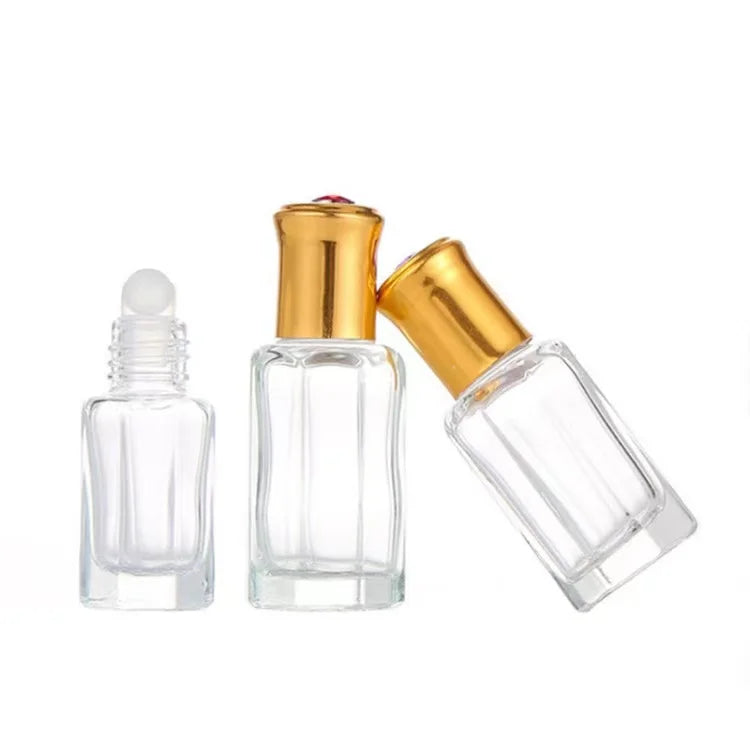 Promotional Travel Octagonal Glass Stick Oil Bottle 6ml Transparent Empty New Design