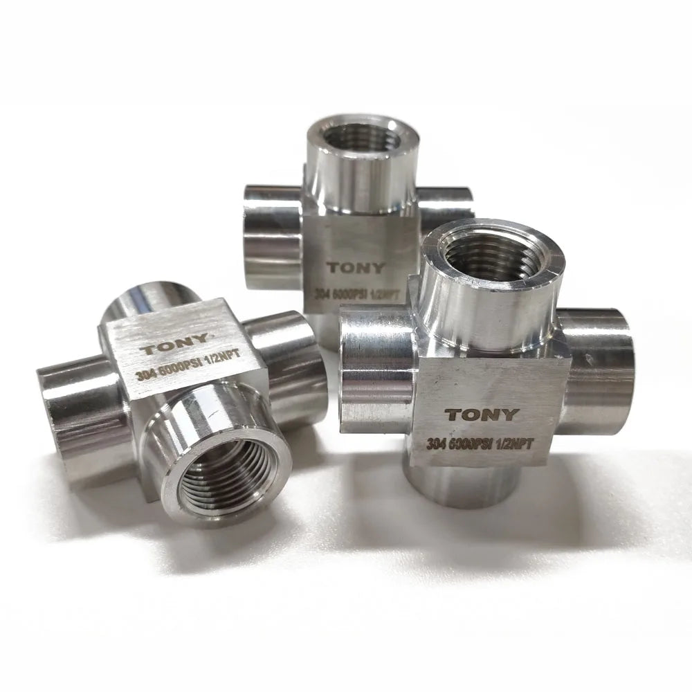 COVNA Urgent Order NPT/BSP/G Stainless Steel SS304 316 Cross Pipe Fitting High Pressure Female Male Thread Cross Pipe Fitting MegaBDM