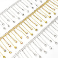 Short Rhinestone Tassel Chain Hanging Teardrop Shape Crystal Fringe Trim DIY Wedding Decoration Dance Clothes