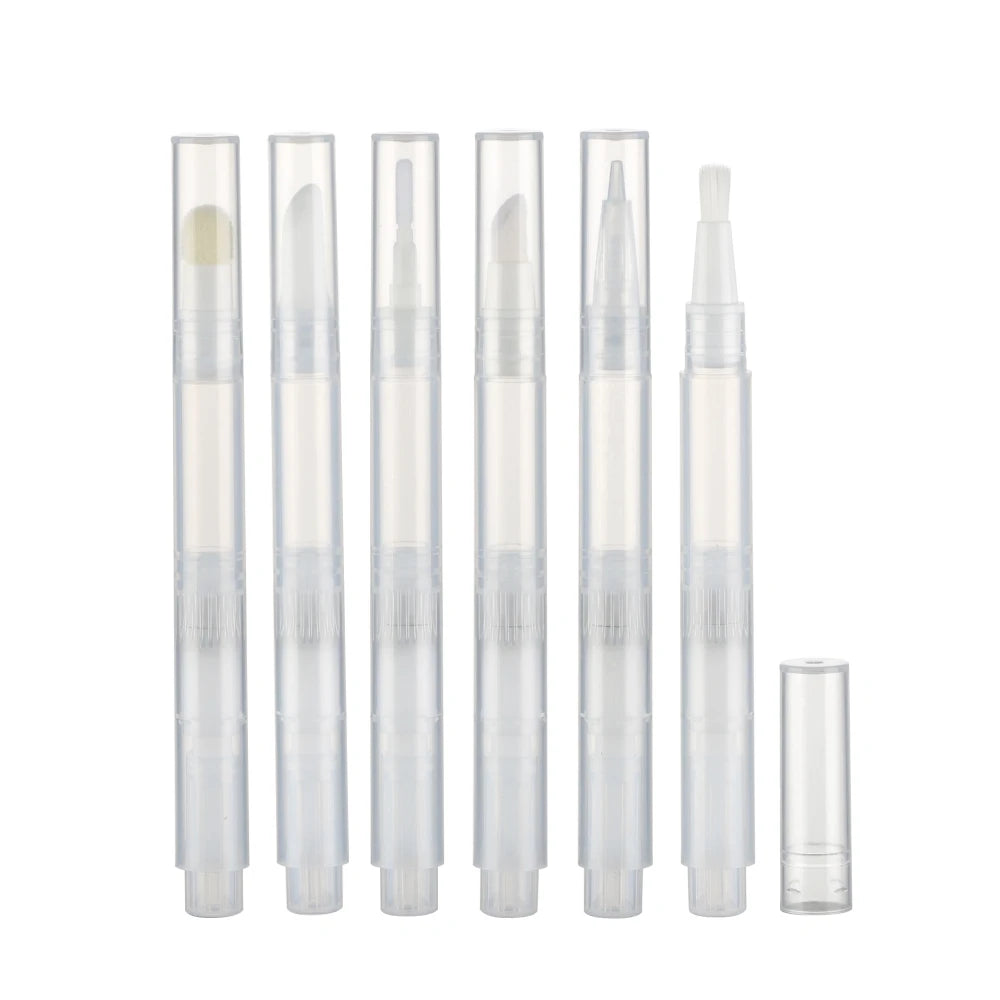 2.1ML Transparent Plastic Empty Click Cosmetic Pen for Lip Gloss Teeth Whitening Cuticle Oil & Skin Care Packaging