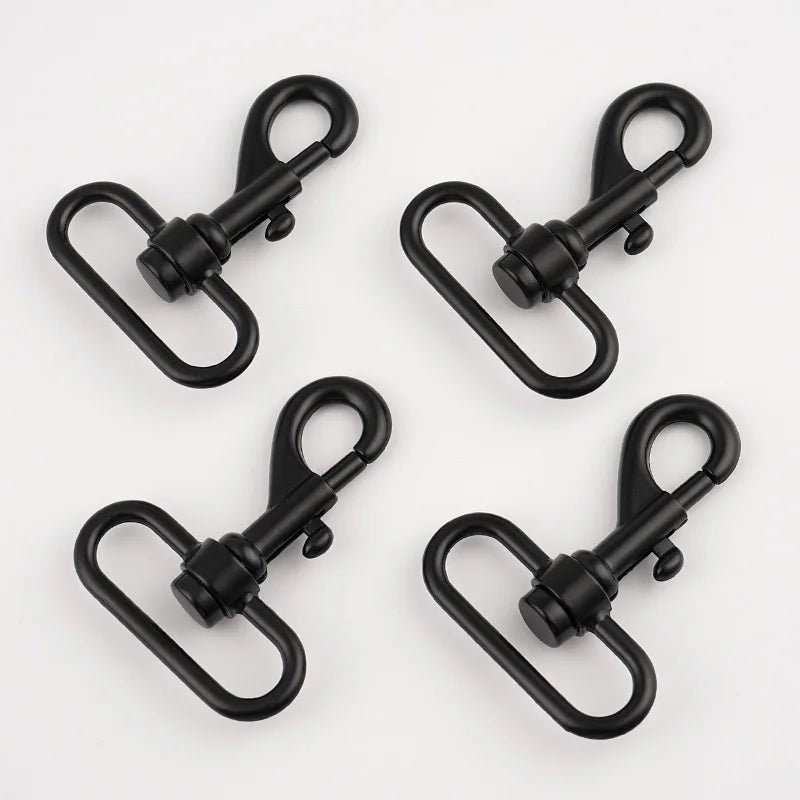 Stocked 38mm Black Eye Swivel Snap Hook Dog Leash Eye Bolt Snap Swivel Hook 1.5 Inch Alloy Dog Hook Clasps for Bag