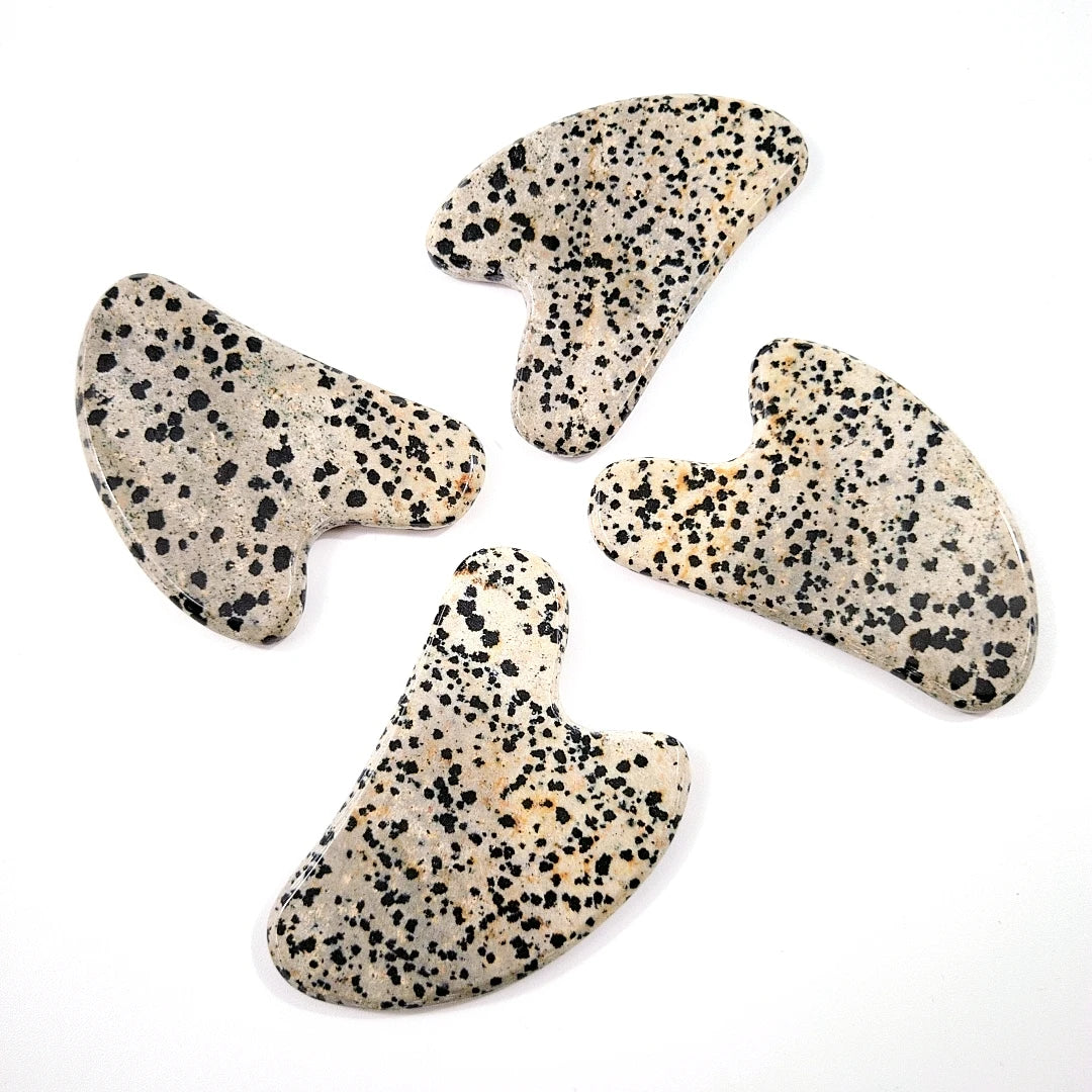 DIY Facial Massage Heart Dalmatian Jasper Gua Sha