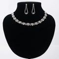Classic Silver Jewelry Set for Women Including Necklace Earrings Rhinestone for Wedding Parties Anniversaries Designed for Young