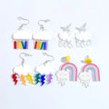 Cartoon Sweet Stud Earrings Creative Transparent Acrylic Earrings Cute Cloud Rainbow Lightning Raindrop Earrings for Women