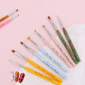 New Design Professional UV Gel Nail Liner Brush Set with Oval Shape Multifunctional Brushes for Nail Art
