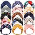 Women's Fashionable Vintage Elastic Knot Headband Multicolor Chiffon Style Wide Stretch Yoga Headband for Fall and Summer