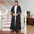 Dubai Turkish Embroidery Open Kimono Abayas Muslim Women Ramadan Eid Islamic Clothing Saudi Black Abaya