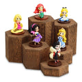 Ring Display Stand Set of 6 Brown Wooden  Hexagon Risers For Display