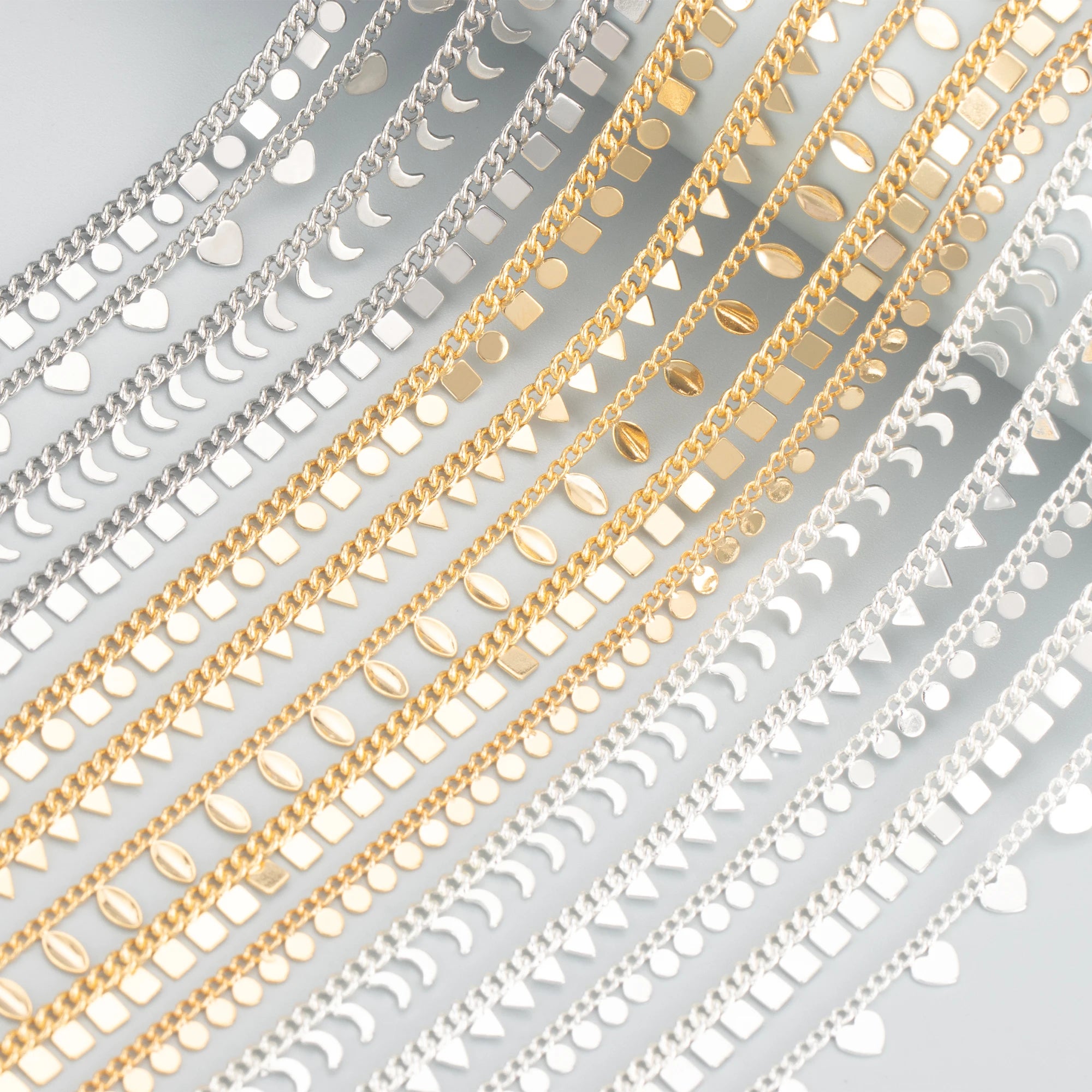 C176 1m/lot Nickel-Free 18K Gold Rhodium Plated Copper DIY Chain Jewelry Accessories for Necklace Making Pass REACH