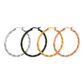 Trendy Twisted Big Hoop Earrings Stainless Steel Waterproof Earrings Jewelry 18k Gold Women Round Hoop Earrings
