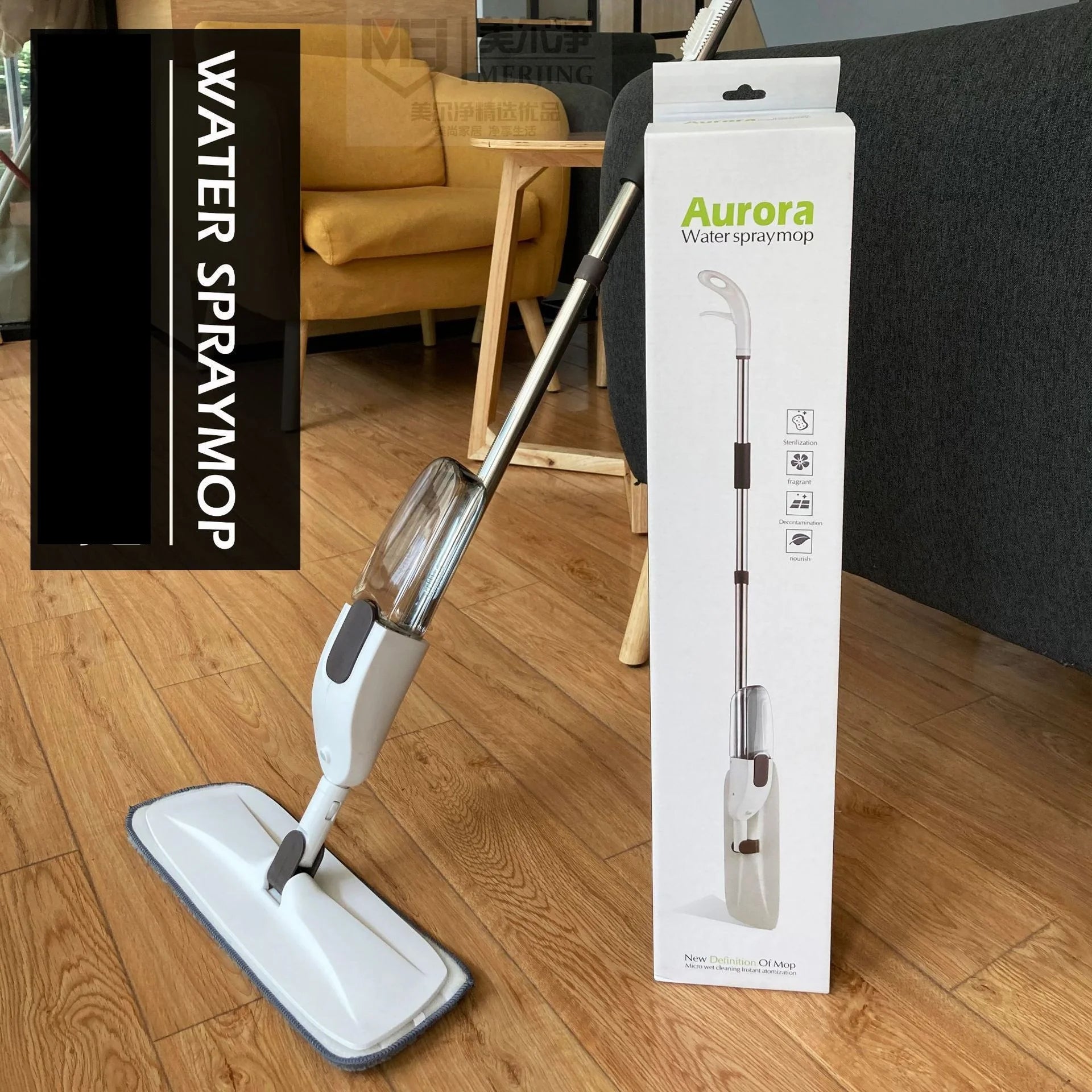 Jiuyi High-Efficiency Dual-Use Rotary Flat Mop Dry Wet Hand Wash Free Water Spray Mop Household Product
