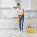 Swivel Handle Microfiber Flat Mop for Efficient Floor Cleaning Wet/Dry/Dust with 4 Reusable Washable Pads