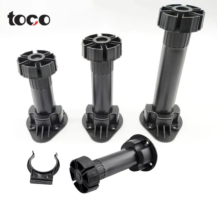 Toco Modern PVC Adjustable Leg Plastic Sofa Kitchen Furniture Legs for Dining Hotel Living Room Bedroom Home Office Available