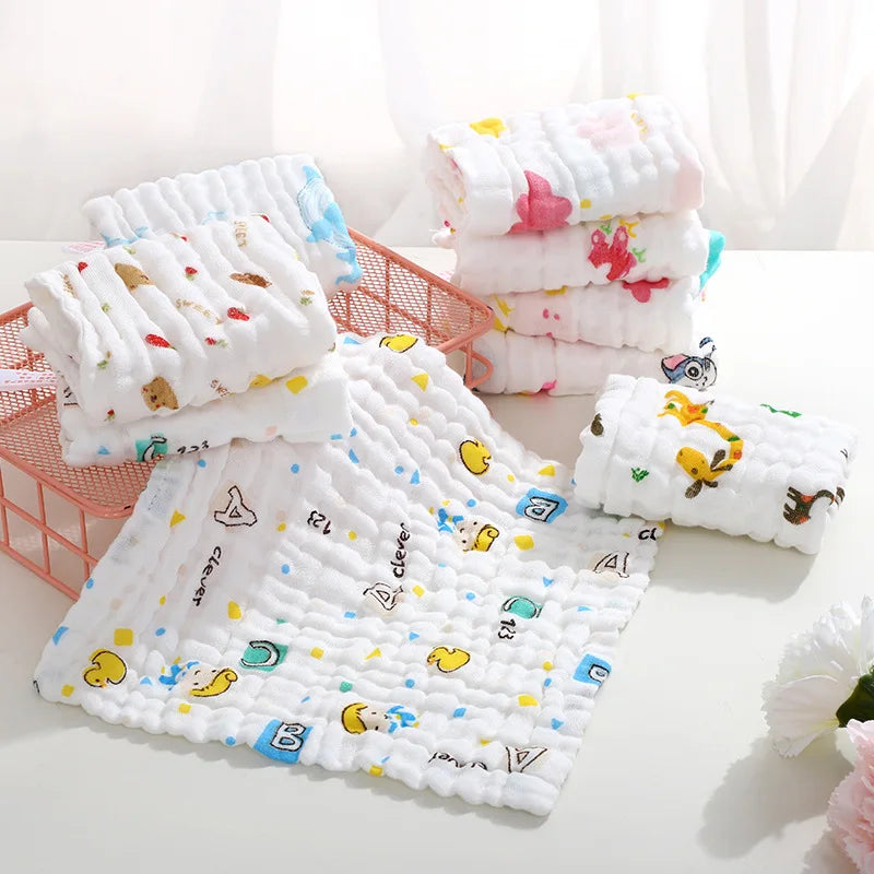 Children's Face square Towel 30 Six-layer Cotton Face Towel Infant Small Towel