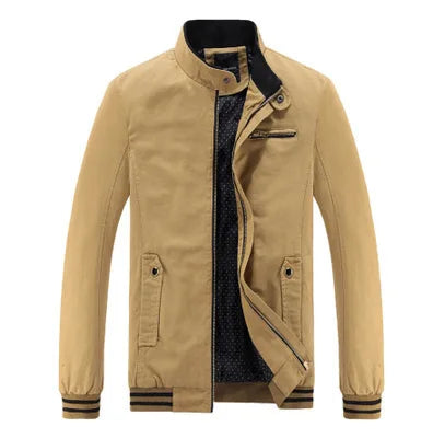 Factory Custom Cotton Wash Lapel Tight-fitting Men's Mid-length Trench Coat