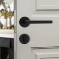 Separate Black Sand Handle Lock for Interior Bedroom Door Lever Handle Modern Design Style Black Handle with Lock