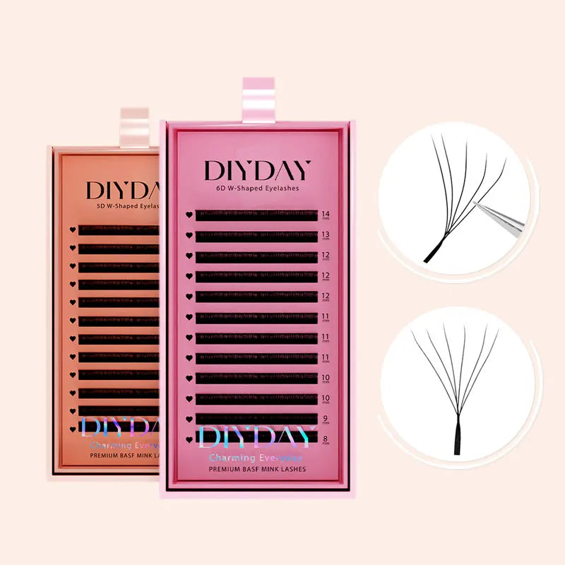 DIYDAY Renewable 3D 4D 5D 6D W Individual Fluffy Mink Lashes Permanent Eyelashes Wholesale