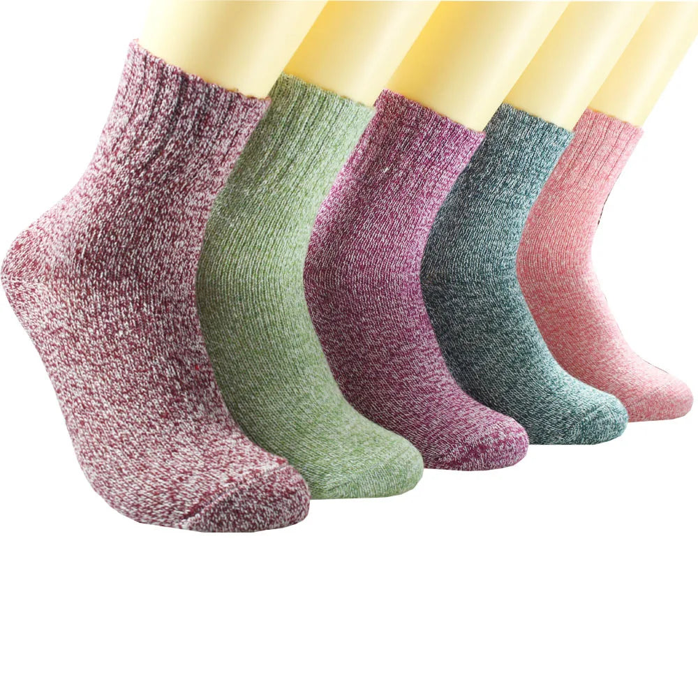 Winter Merino Women Full Terry Thick Warm Colorful Wool Socks