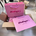 Wholesale Pink Custom  Gift Bags with logo Shopping Bag Hard Paper Bag Christmas Customized