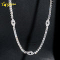 New Arrival 925 Sterling Silver Iced Out White Gold Pass Diamond Tester Rapper Jewelry 3MM Moissanite Eyes Tennis Chain